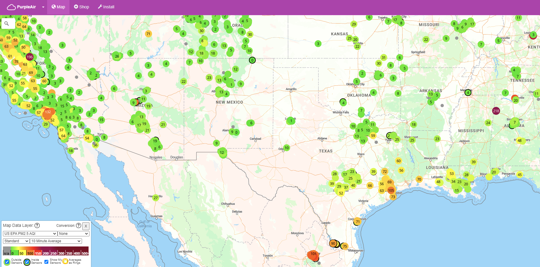 Purple Air Map